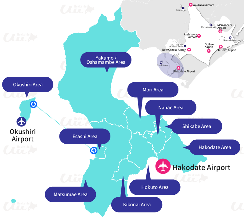 Hakodate and Okushiri Airport Area Map