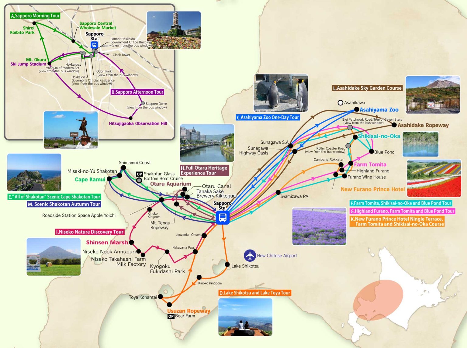 Day-trip sightseeing bus
